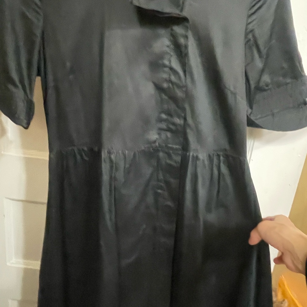 Club Monaco Black Buttoned Ruffled Dress - Picture 4 of 7